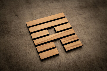 Gene Key 53 hexagram i ching wood on leather background human design