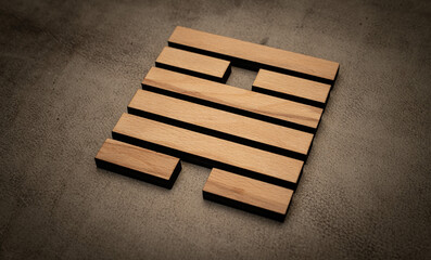 Gene Key 50 hexagram i ching wood on leather background human design