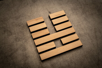 Gene Key 36 hexagram i ching wood on leather background human design