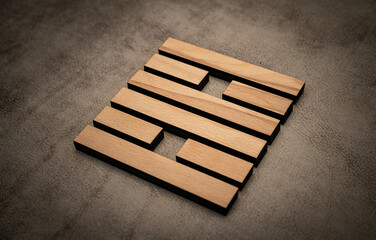 Gene Key 30 hexagram i ching wood on leather background human design