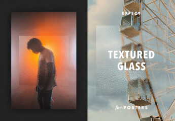 Textured Glass Overlay Photo Effect Mockup
