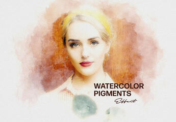 Pastel Watercolor Art Photo Effect Mockup