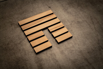 Gene Key 12 hexagram i ching wood on leather background human design