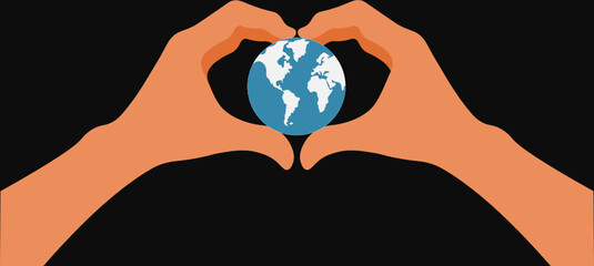 medio ambiente, cuidar el planeta, amor por el planeta. gestos de amor con las manos para demostrar que tenemos que amar nuestro planeta 