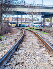 Fototapeta premium Railroad Tracks Through Downtown Atlanta