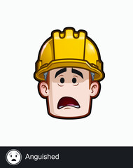 Construction Worker - Expressions - Concerned - Anguished
