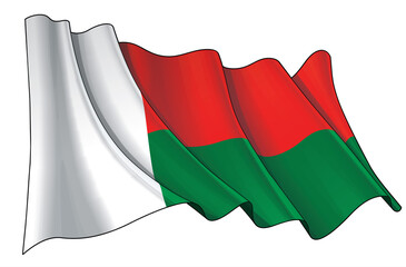 Waving Flag of Madagascar