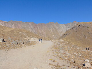 hiking in the mountains