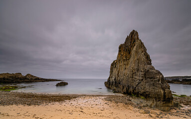 Rock formations at Mexota beach, Tapias de Casariego, Asturias, Spain