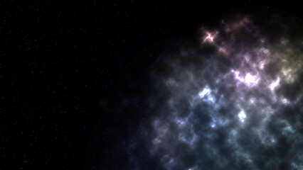 Stars in a night sky, stars background and blue nebula.  Ideal as a background.