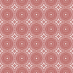 Geometric seamless pattern. Maroon symmetrical kaleidoscope background. Hand drawn geometric seamless design. Textile ready bewitching print, swimwear fabric, wallpaper, wrapping.