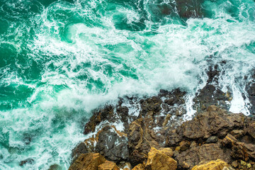 Waves on Rocks, birdseye view