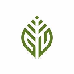 Initial letter GL abstract leaf logo design symbol