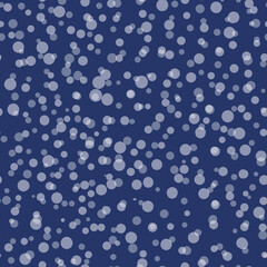 Abstract hand drown polka dots background. Blue dotted seamless pattern with white circles. Template design for invitation, poster, card, flyer, textile, fabric
