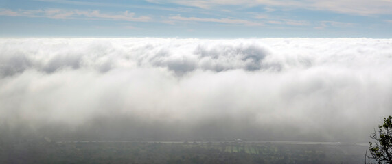 Misty morning fog on the hills