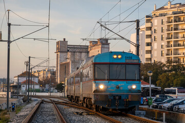 Fototapeta premium Traintracks in the city of Faro