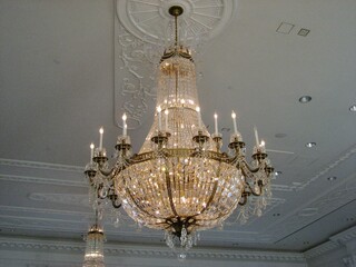 chandelier on the ceiling
