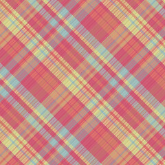 Tartan plaid pattern with texture and summer color. Vector illustration.