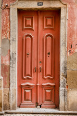 Typical architecture door detail of Portuguese buildings