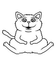 Cartoon Katze sitzt 