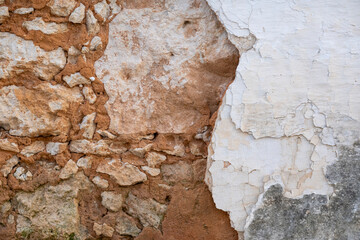Partial cracked cement wall