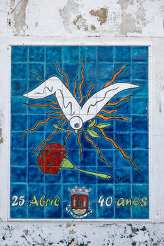 Artistic azulejo work of 25th of April
