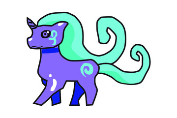 Little Unicorn character Vector