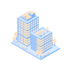 isometric view of a city