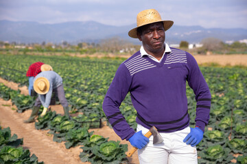 Portrait of confident male farmer on the field