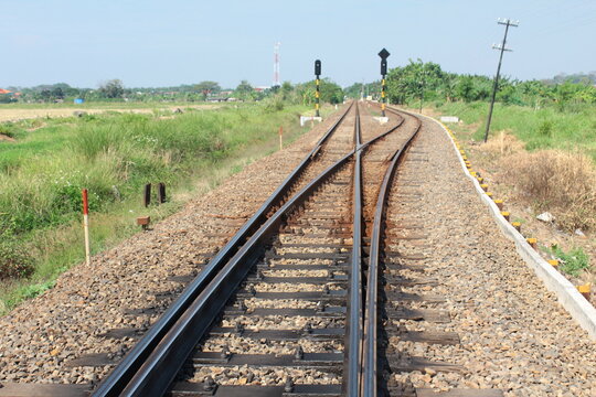 railroad tracks in the countryside