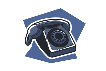 rotary dial telephone vector illustration. simple object, communication tool, simple icon for communication topic. vintage eps10