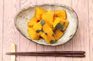 美味しそうなカボチャの煮物