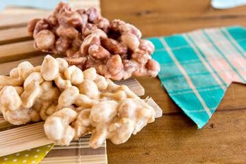 Brazilian peanut candy known as pé de moleque, june party.