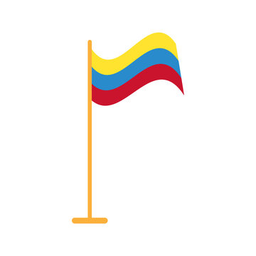 Isolated flag of colombia in a flagpole Vector illustration