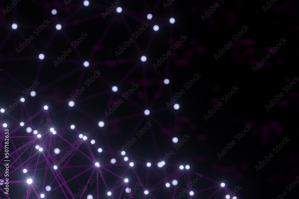 Poster rendering digital technology network background