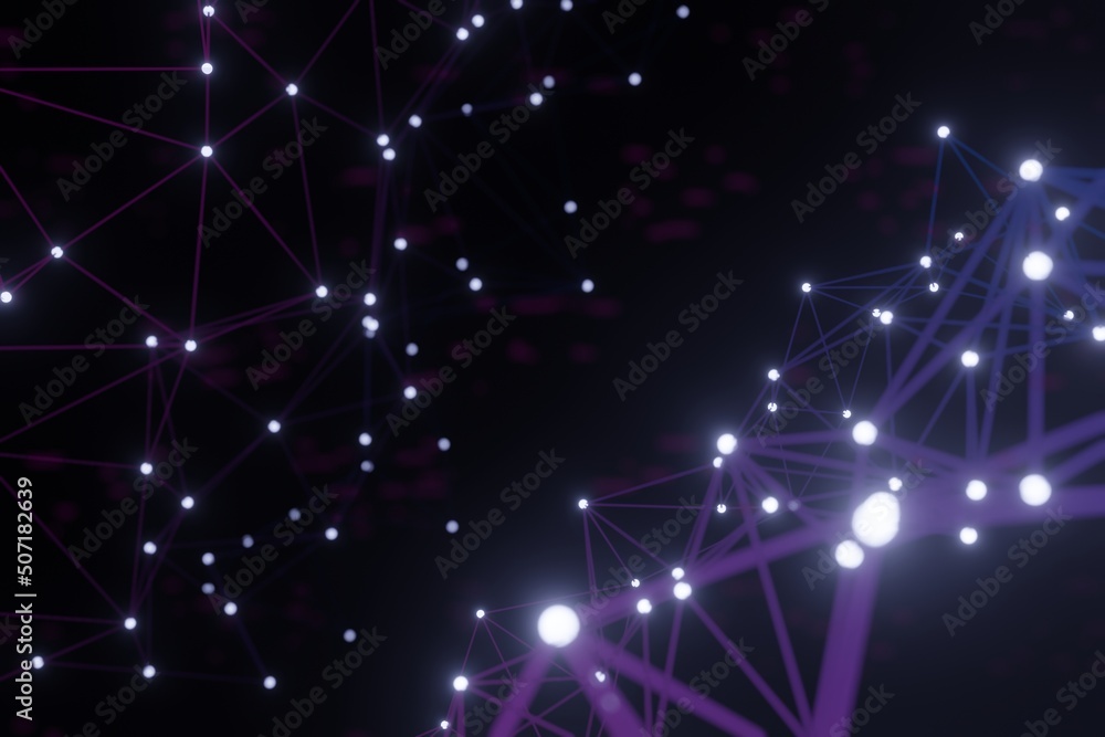 Poster rendering abstract technology connection digital background