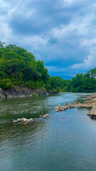 Obraz premium paz river. The Paz River is the natural border that divides the countries of Guatemala and El Salvador