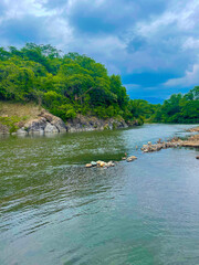 paz river. The Paz River is the natural border that divides the countries of Guatemala and El...