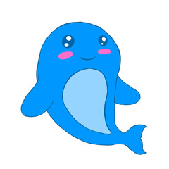 adorable whale character illustration