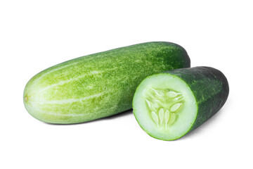 Cucumber isolated. Cucumber on white. Full depth of field. With clipping path