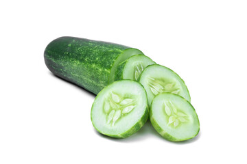 Cucumber isolated. Cucumber on white. Full depth of field. With clipping path