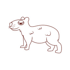 Isolated capybara cartoon Animal icon Vector illustration