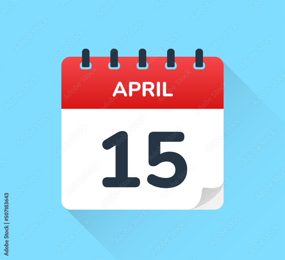 Poster april 15 date on calendar vector