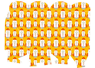 love-shaped box design with a Rocket pattern theme