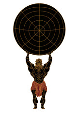 greek mythology titan atlas holding the globe