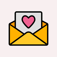 Love letter icon in flat style, use for website mobile app presentation