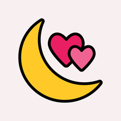 Honeymoon icon in flat style, use for website mobile app presentation