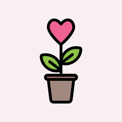Obraz premium Love plant icon in flat style, use for website mobile app presentation