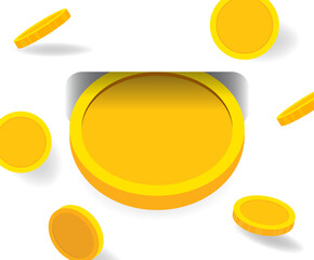 machine that returns the money I spend to the point illustration set. payback, lotto, gold, coin. Vector drawing. Hand drawn style.