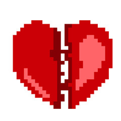 Pixel Heart break illustration